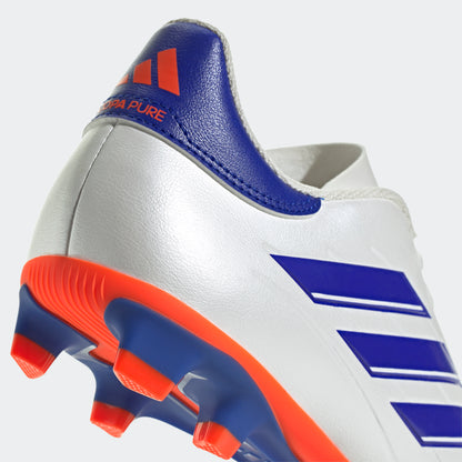 adidas Copa Pure 2 Club Flexible Ground Soccer Cleats | Cloud White-Lucid Blue-Solar Red | Men's