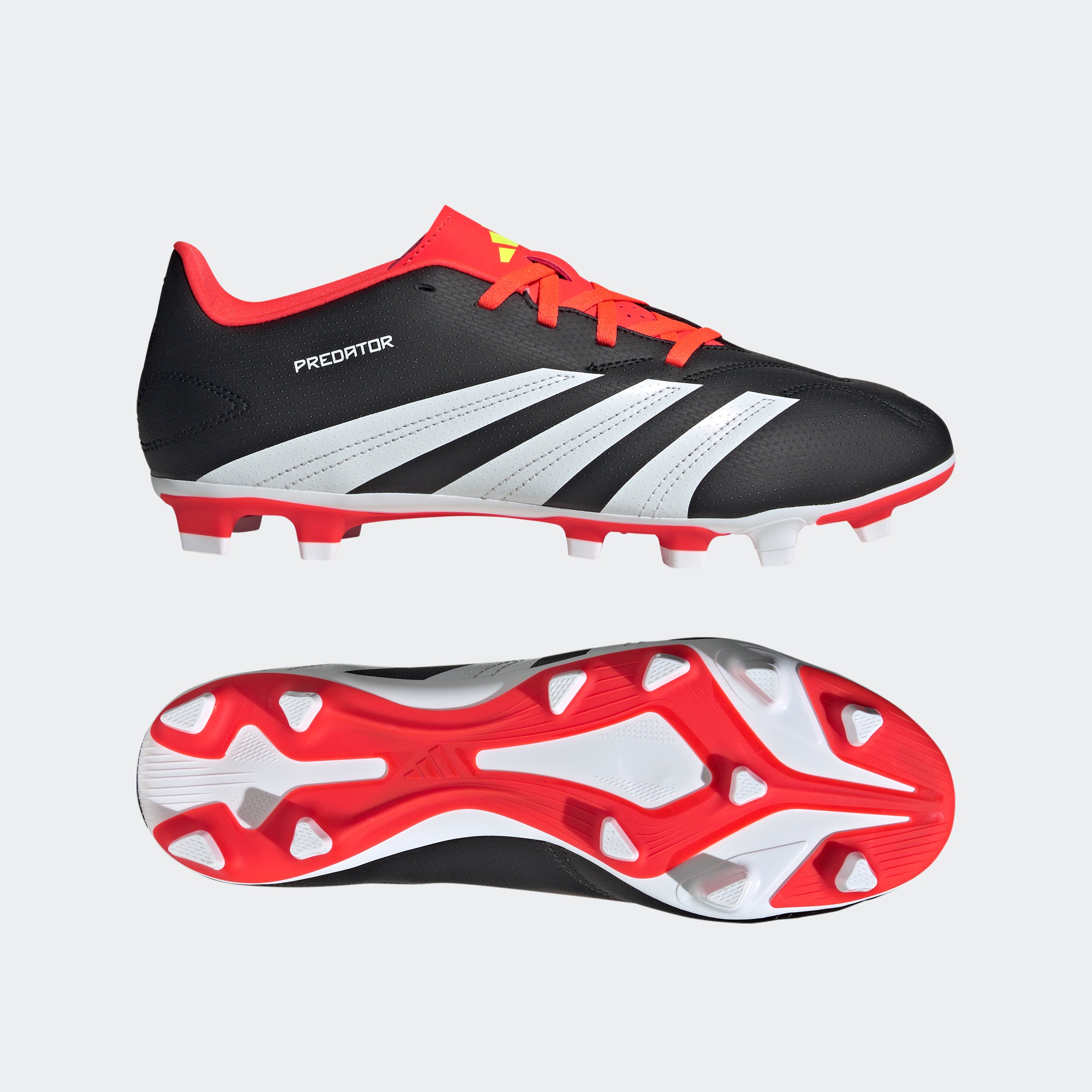 Adidas Predator Club FxG Mens 10.5 Black White Solar Red WSS