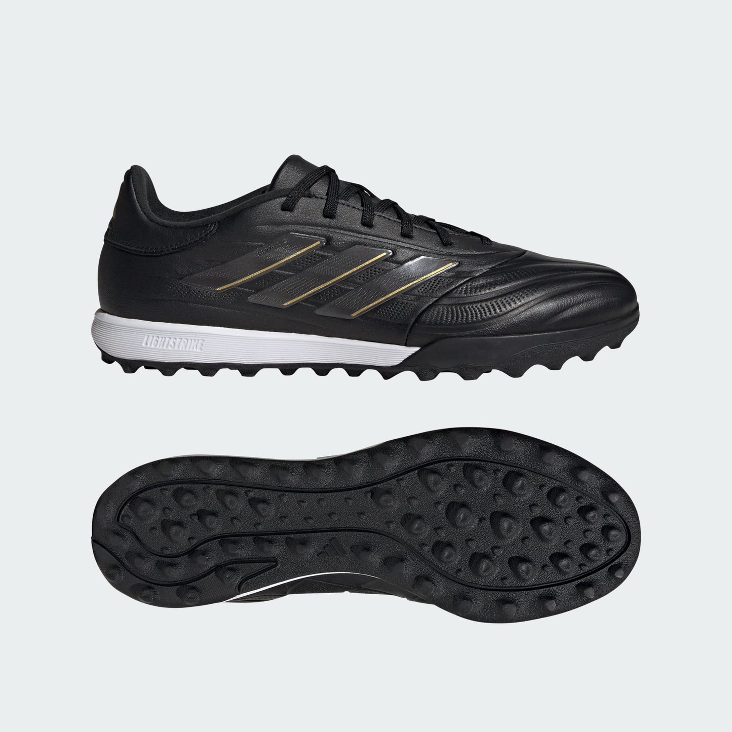 adidas Copa Pure 2 League Artificial Turf Soccer Shoes | Core Black-Carbon-Gold Metallic | Men's