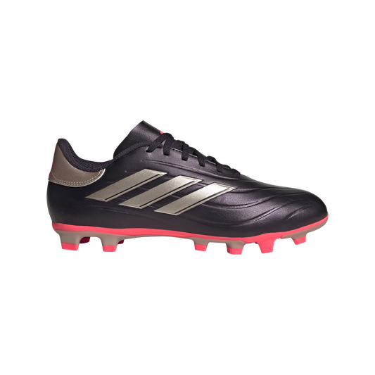 adidas Copa Pure 2 Club Flexible Ground Soccer Shoes | Aurora Black-Platinum Metallic-Turbo | Men's