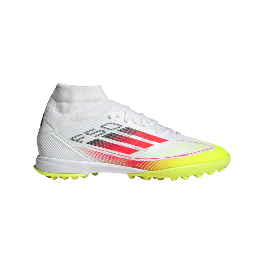 adidas F50 LEAGUE MID Artificial Turf Soccer Shoes | Cloud White-Lucid Red-Solar Yellow | Women's [Unisex]