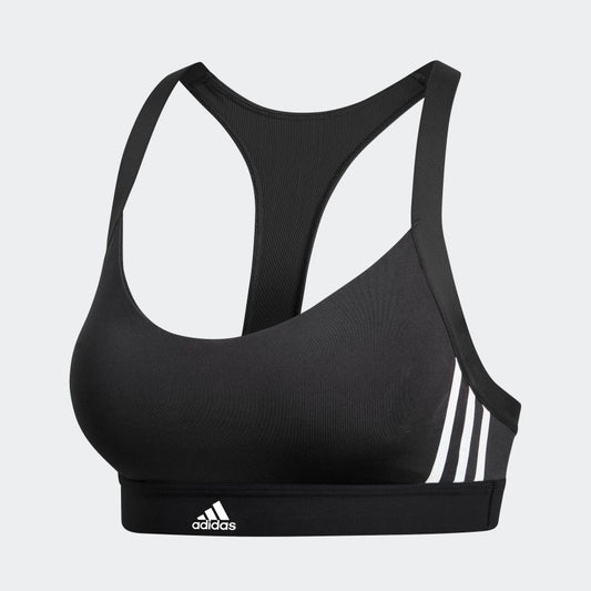 Adidas Women's All Me 3-Stripes Sports Bra, Victory Crimson/Victory Blue,  Small at  Women's Clothing store