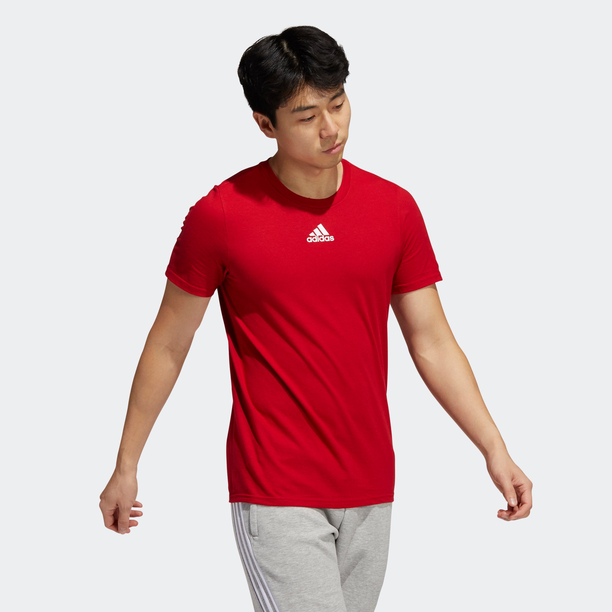 Red adidas t store shirt mens