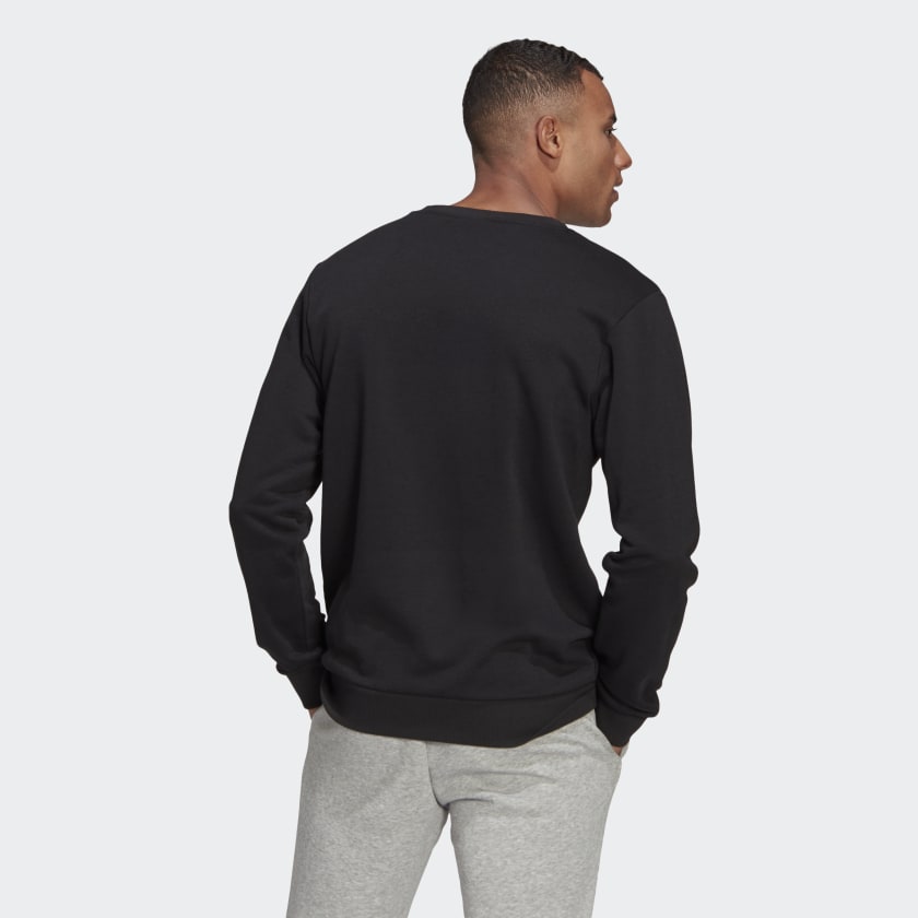 adidas ESSENTIALS FRENCH TERRY Big Logo 3 | adidas stripe Men\'s – Black | Sweatshirt