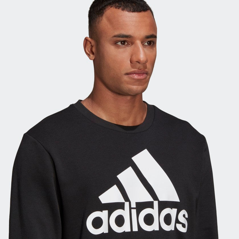 adidas ESSENTIALS FRENCH TERRY Big – Men\'s Black adidas Logo 3 | stripe Sweatshirt 