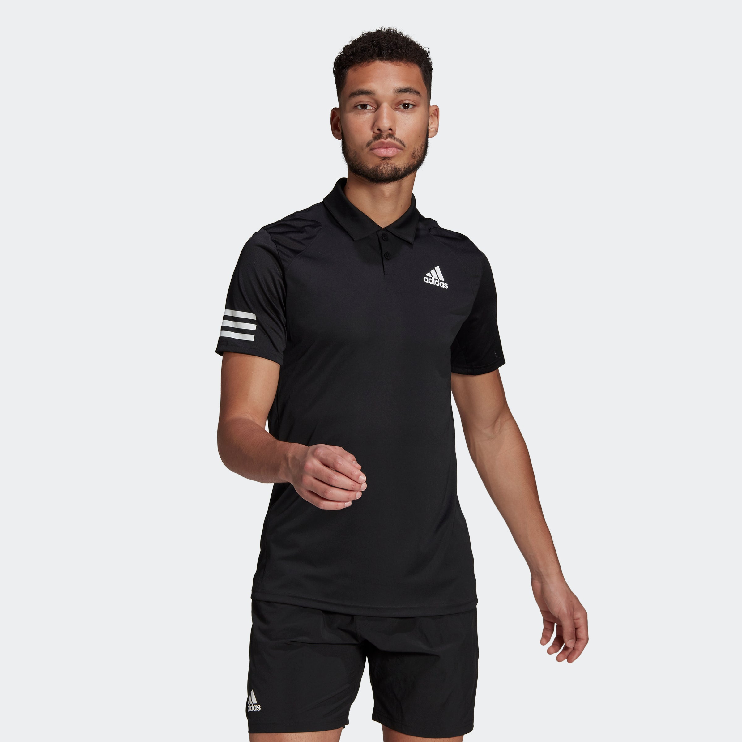 adidas TENNIS CLUB 3-STRIPES Polo Shirt | Black | Men's