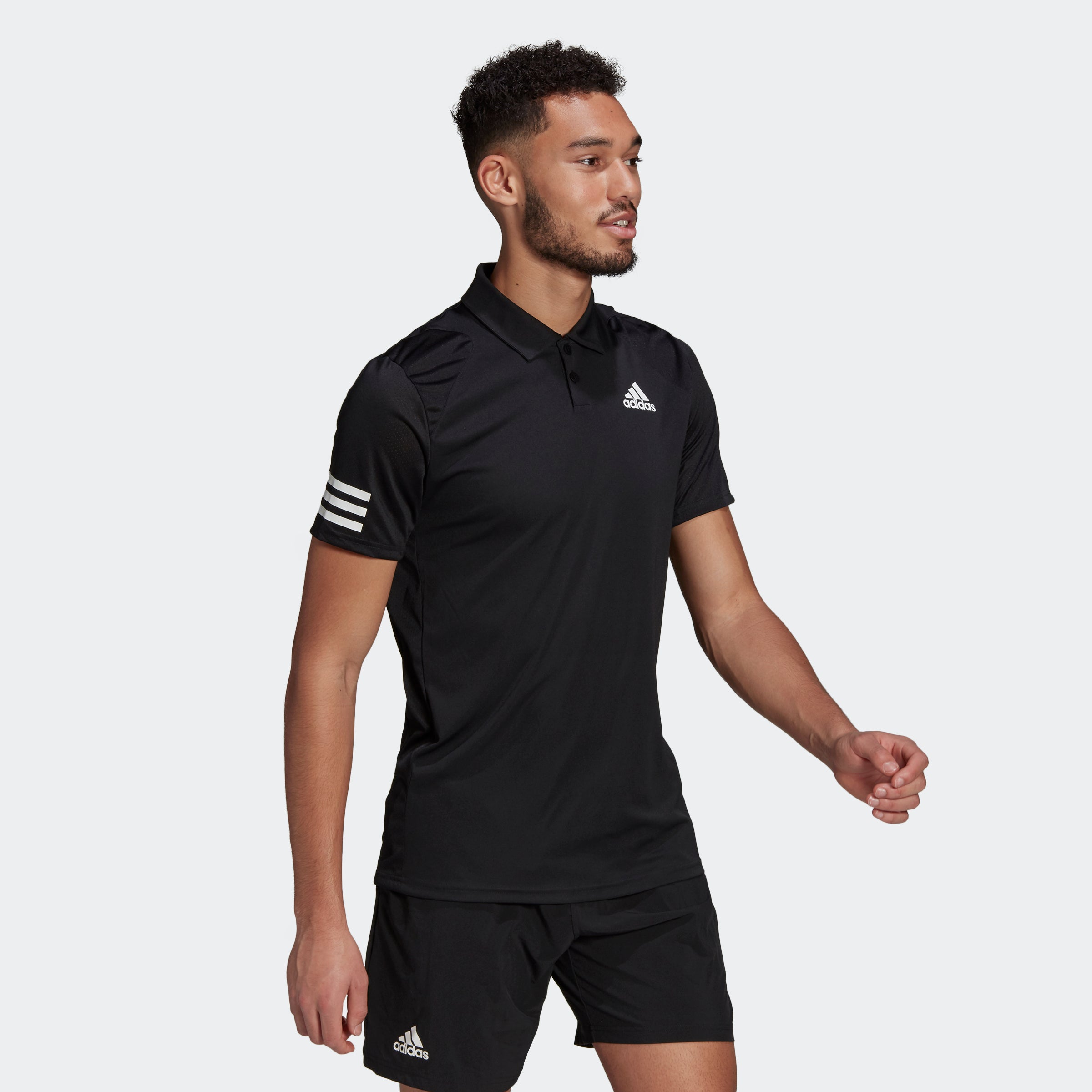 adidas TENNIS CLUB 3-STRIPES Polo Shirt | Black | Men's