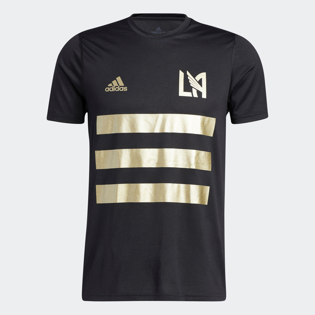 adidas LOS ANGELES FC Creator Tee, Black-Gold, Men's