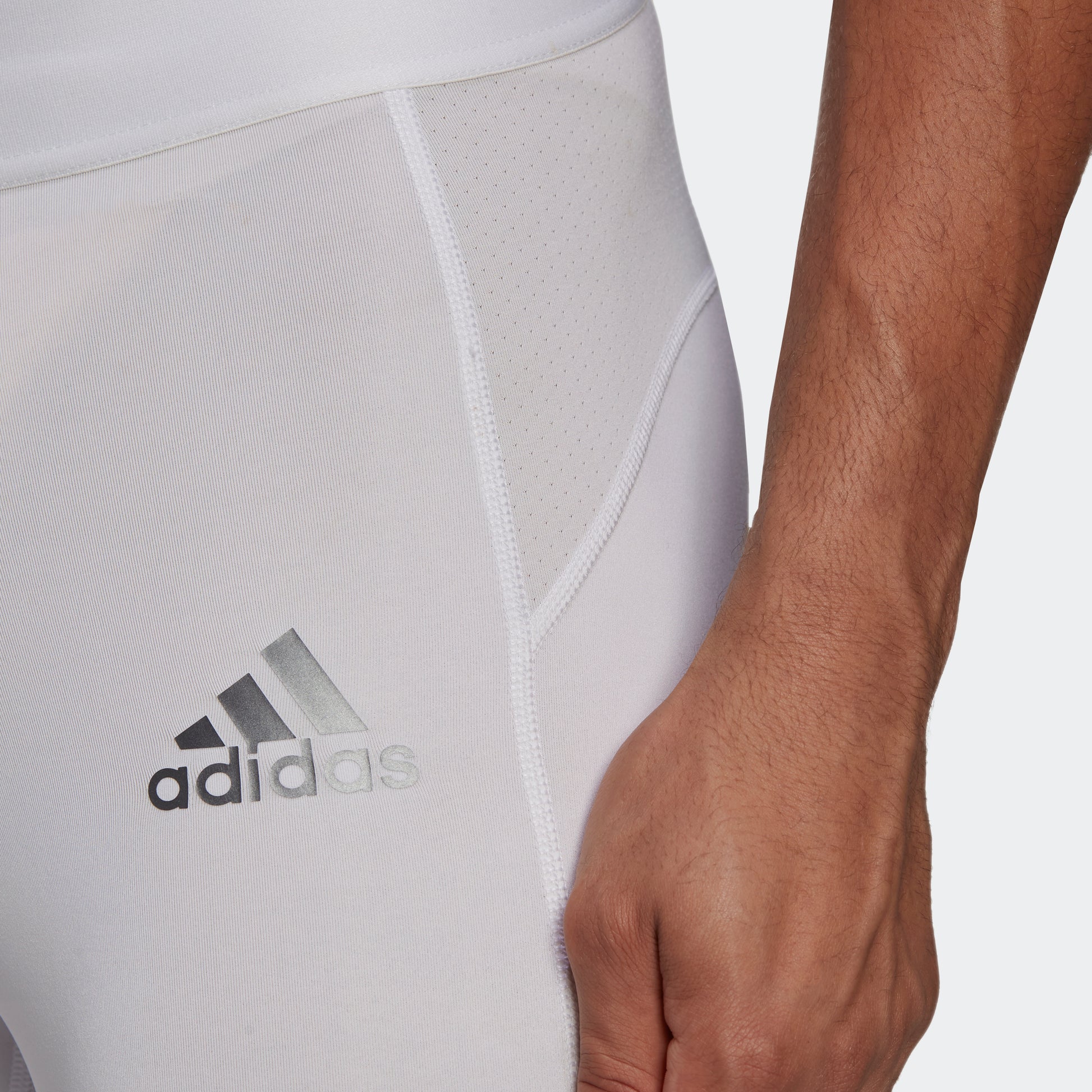 adidas Men's White Techfit Long Leggings - Hibbett
