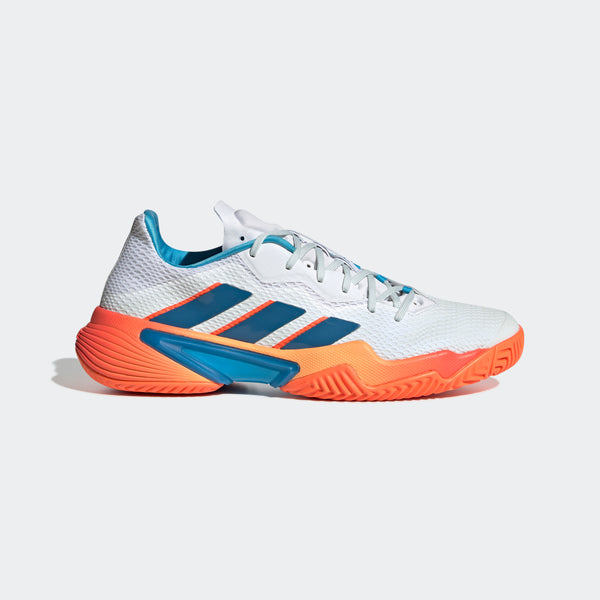 vestir Lionel Green Street interior adidas Barricade Tennis Shoes | White/Blue/Orange | Men's | stripe 3 adidas