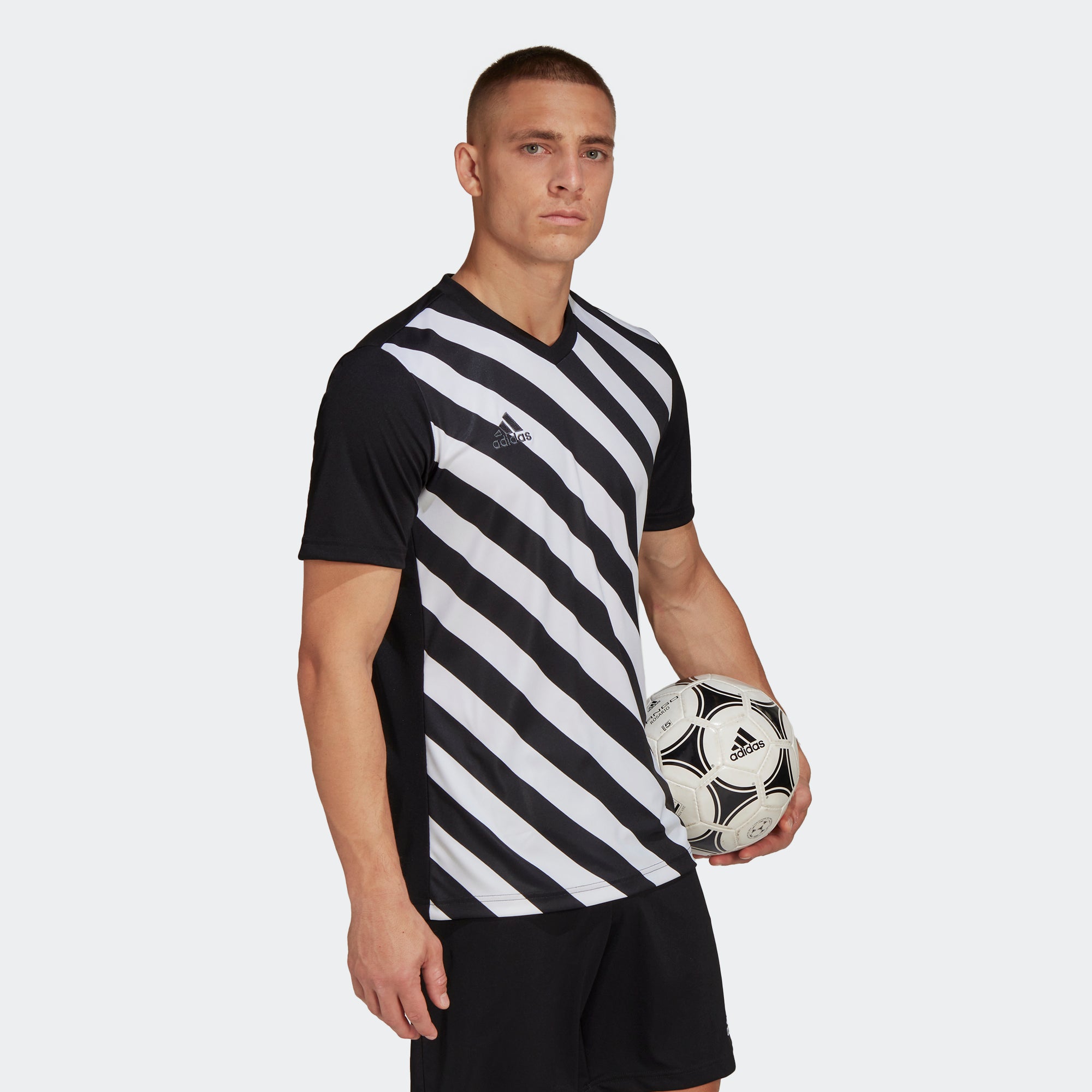 Adidas ENTRADA 22 GRAPHIC Soccer Jersey | Black-White | Men's – Stripe ...