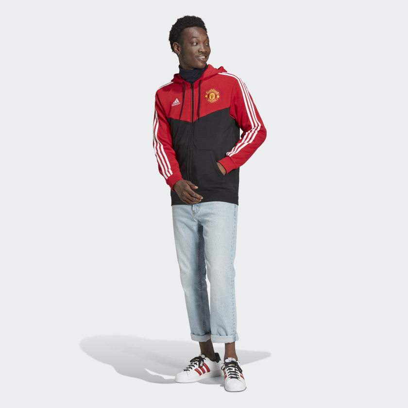 Adidas Louisville Drawstring Hoodie Men's Medium Long Sleeve Red Cotton  Blend