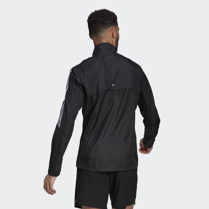 adidas MARATHON 3-Stripes Running Jacket | Black | Men's