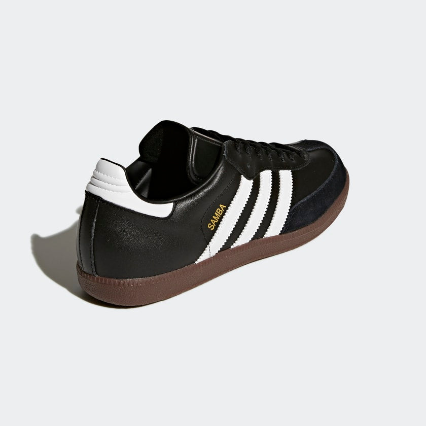 SAMBA Leather Shoes Black-White | Men's | stripe 3 adidas