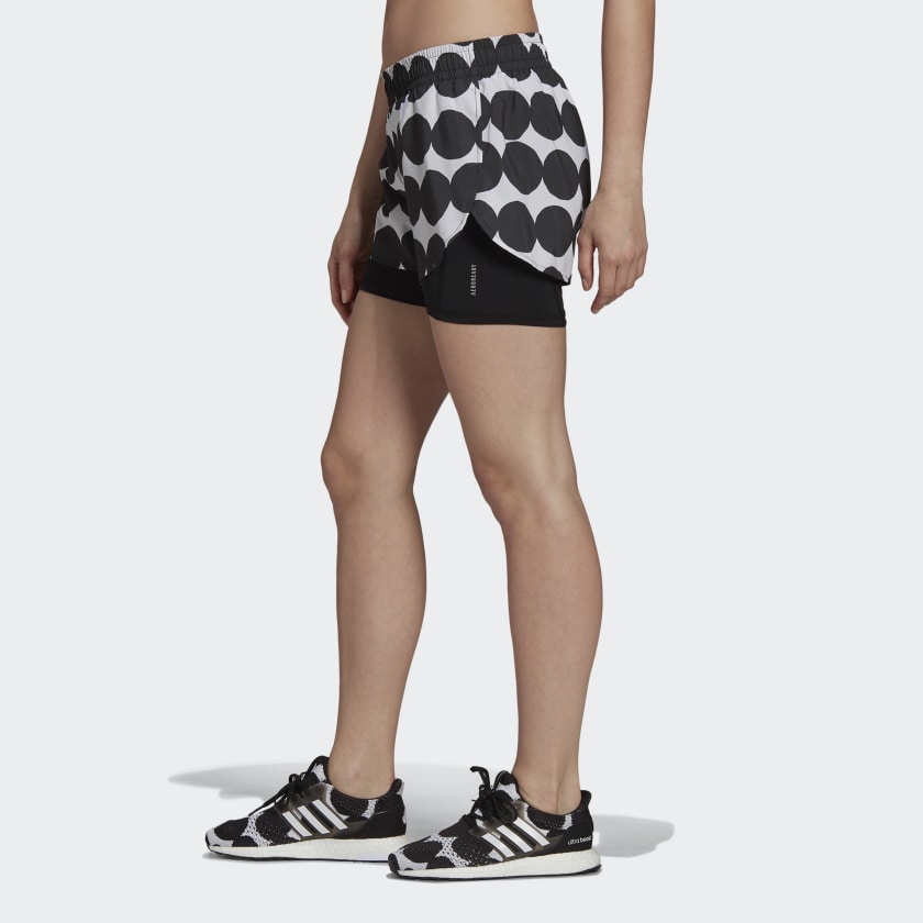 adidas x Marimekko MARATHON 20 Running Shorts | Black-White | Women's