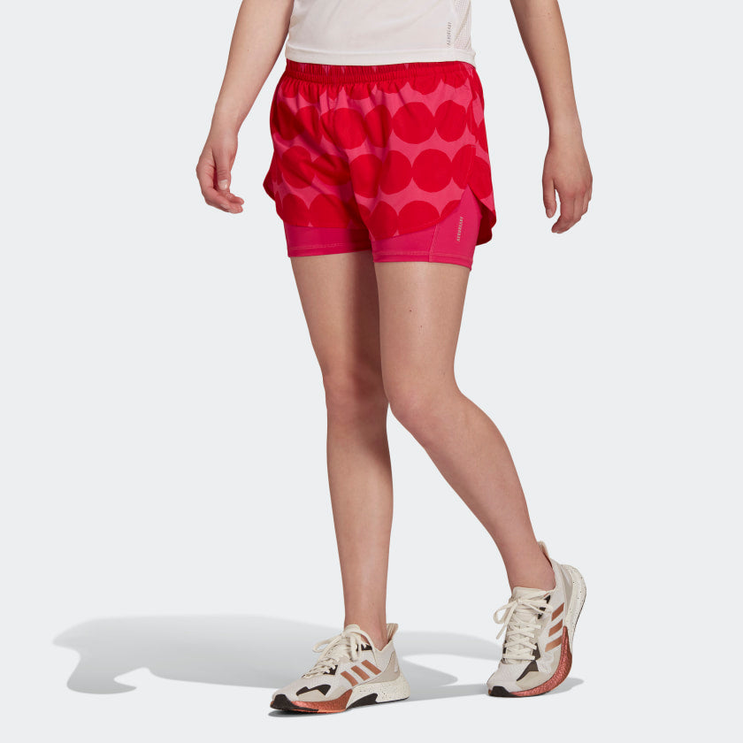 adidas x Marimekko MARATHON 20 Running Shorts | Vivid Red | Women's